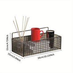 Wall Mounted Storage Rack with Basket for Bathroom Accessories