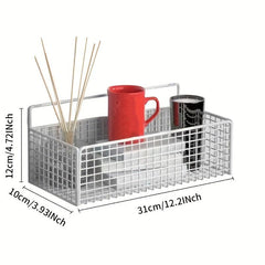 Wall Mounted Storage Rack with Basket for Bathroom Accessories