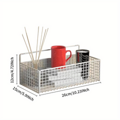 Wall Mounted Storage Rack with Basket for Bathroom Accessories