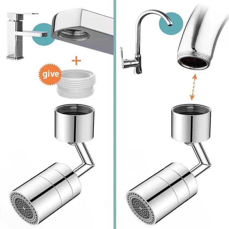 Universal Faucet Extender 720 Rotation No Splash Nozzle for Bathroom Sink & Tub