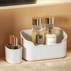 Plastic Cosmetic Storage Box for Bathroom Vanity and Skin Care Products