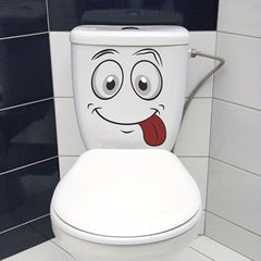 Smiling Face Toilet Lid Decal for Bathroom Decor