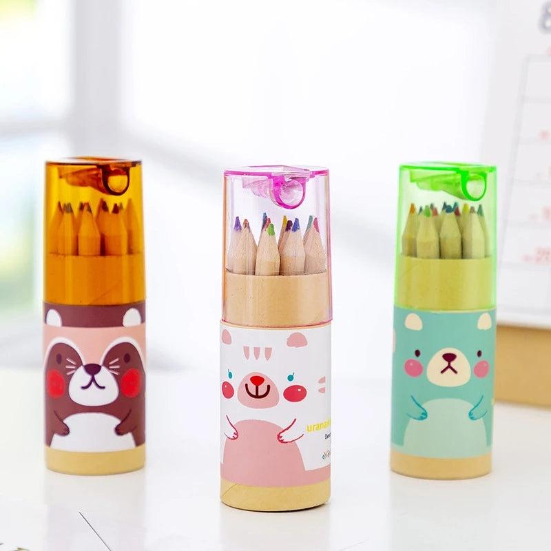 12pcs Box Pencils Stationery Bear Children Student Gift Art C