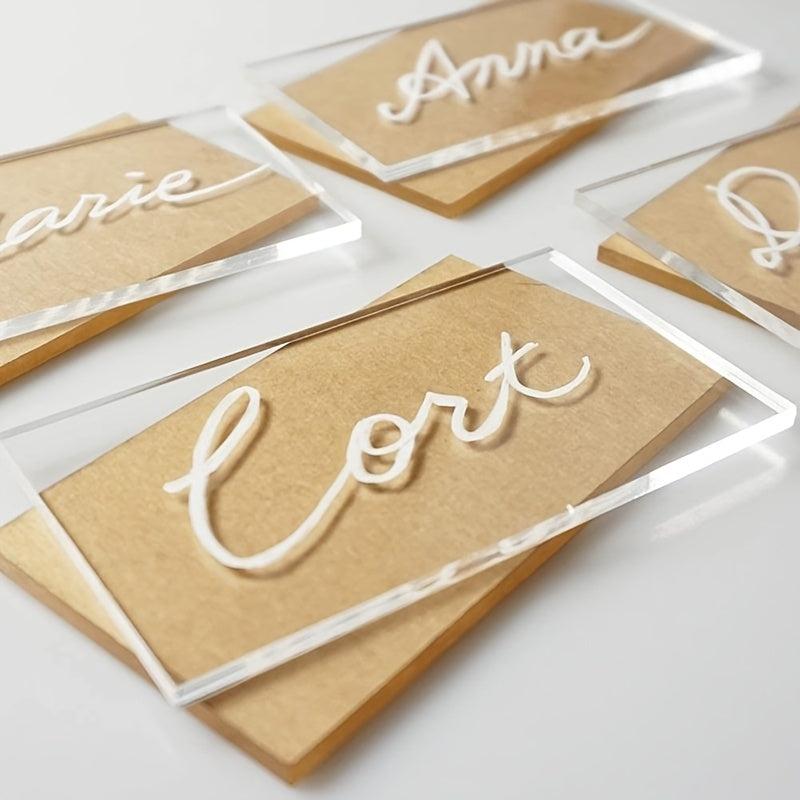 10pcs Acrylic Seat Signs for Weddings - Personalized Place Names