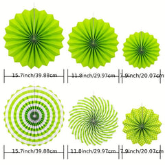 15pcs Tropical Hawaiian Party Decorations - Flamingo Paper Fan Honeycomb Ball