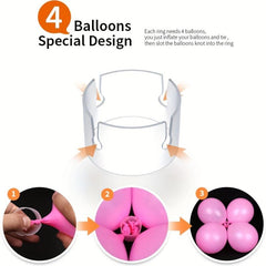 100pcs Balloon Rings Buckle Arch Folder Clip Connector Balloon Clips Wedding