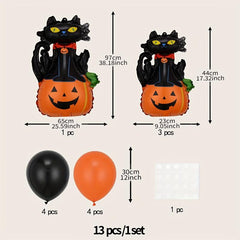 13pcs Pumpkin Cat Balloon Column for Halloween Party Decor