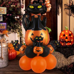 13pcs Pumpkin Cat Balloon Column for Halloween Party Decor