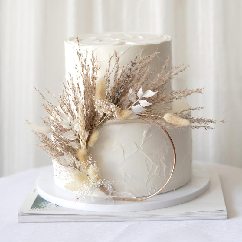 Dried Flowers Cake Topper Pampas Grass Dessert Table Decor