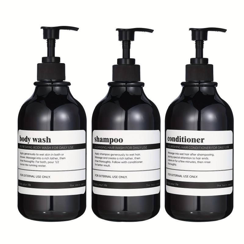 3pcs Shampoo Conditioner Dispenser Set 16 Oz