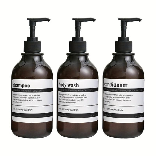 3pcs Shampoo Conditioner Dispenser Set 16 Oz