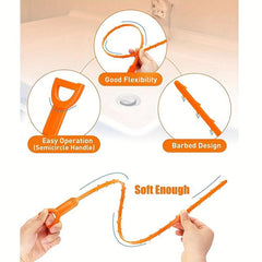 3pcs Solid Sewer Dredging Tool - Home Hair Drain Clog Remover