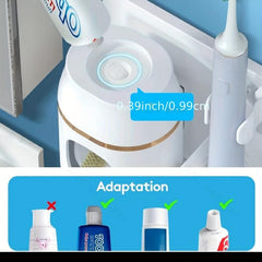 UV Toothbrush Sterilizer w/ Dispenser 4 Slots & Bathroom Accessories