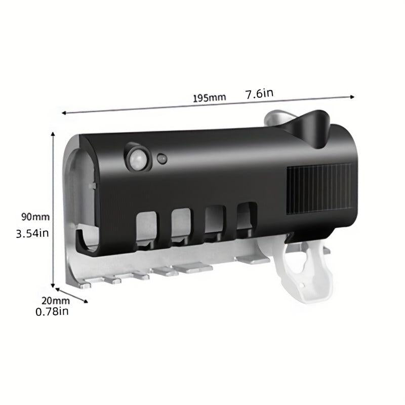 UV Toothbrush Sterilizer w/ Dispenser 4 Slots & Bathroom Accessories