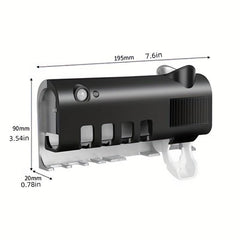 UV Toothbrush Sterilizer w/ Dispenser 4 Slots & Bathroom Accessories