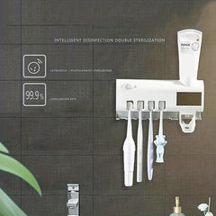 UV Toothbrush Sterilizer w/ Dispenser 4 Slots & Bathroom Accessories
