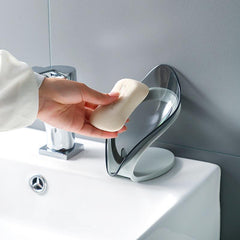 Stylish Leaf Soap Holder with Drainage Holes for Bathroom