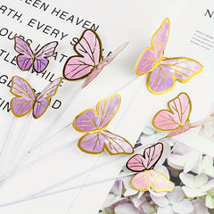10pcs Butterfly Cake Toppers for Weddings Birthdays Parties