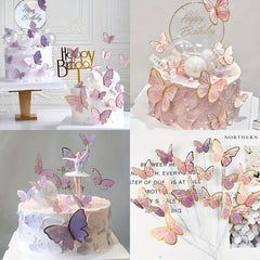 10pcs Butterfly Cake Toppers for Weddings Birthdays Parties