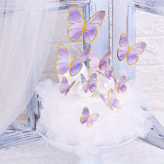 10pcs Butterfly Cake Toppers for Weddings Birthdays Parties