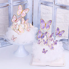 10pcs Butterfly Cake Toppers for Weddings Birthdays Parties