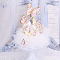 10pcs Butterfly Cake Toppers for Weddings Birthdays Parties