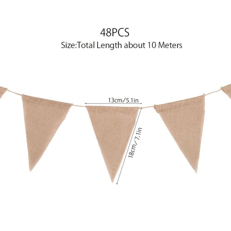 Burlap Triangle Bunting Flags Pennant Banner Brown Party Decoration