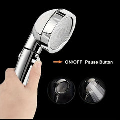 High Pressure Handheld Shower Head 3 Settings With On Off Switch