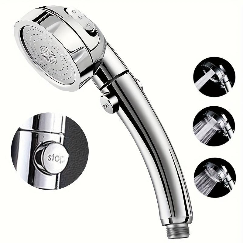 High Pressure Handheld Shower Head 3 Settings With On Off Switch
