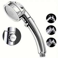 High Pressure Handheld Shower Head 3 Settings With On Off Switch