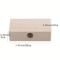 1pc Wooden Solid Jewelry Box Desktop Storage Box