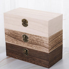 1pc Wooden Solid Jewelry Box Desktop Storage Box