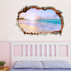 Beach View Wall Sticker Self Adhesive Decal for Home and Bathroom Decoration
