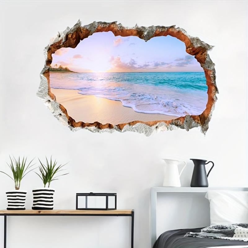 Beach View Wall Sticker Self Adhesive Decal for Home and Bathroom Decoration