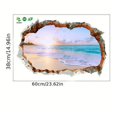 Beach View Wall Sticker Self Adhesive Decal for Home and Bathroom Decoration