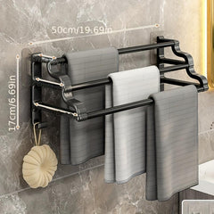 3 Tier Bath Ladder Towel Bar Shower Towel Rack Wall Mounted Holder