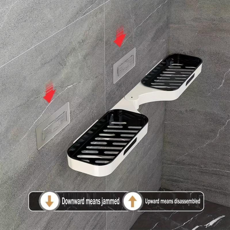 Rotatable Bathroom Storage Rack Wall Mounted Floating Shelves