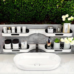 Rotatable Bathroom Storage Rack Wall Mounted Floating Shelves