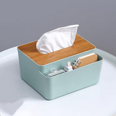 Wood Grain Tissue Box for Restaurant and Living Room