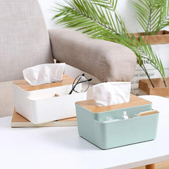 Wood Grain Tissue Box for Restaurant and Living Room