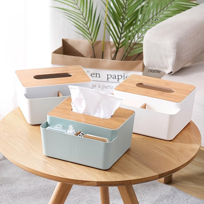 Wood Grain Tissue Box for Restaurant and Living Room