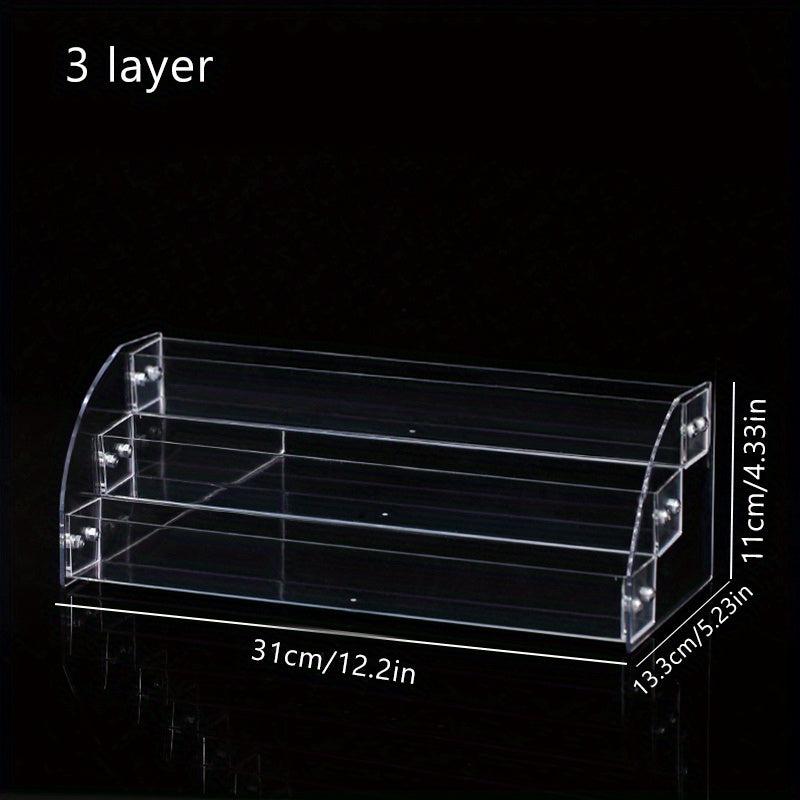 1pc Transparent Nail Polish Display Rack Clear Makeup Organizer