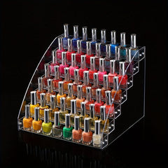 1pc Transparent Nail Polish Display Rack Clear Makeup Organizer