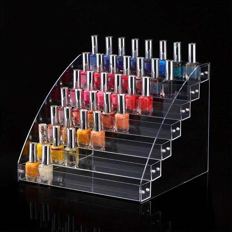 1pc Transparent Nail Polish Display Rack Clear Makeup Organizer
