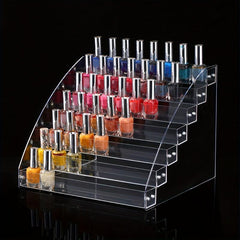 1pc Transparent Nail Polish Display Rack Clear Makeup Organizer