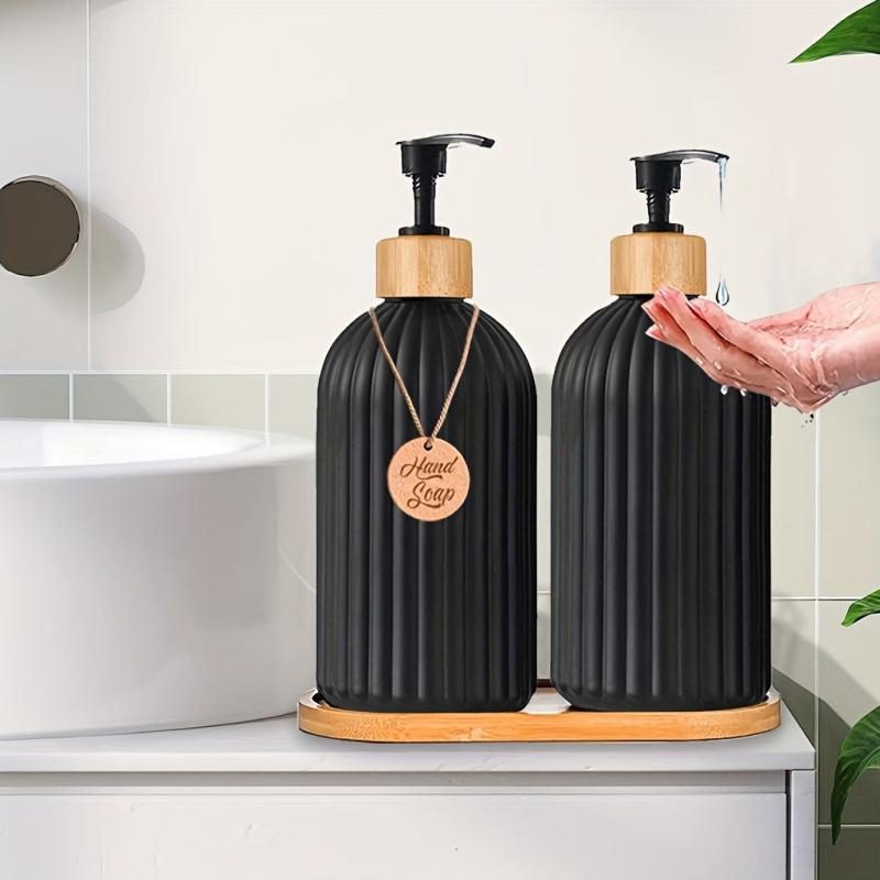 2pcs Matte Liquid Pump Soap Dispenser Convenient Bathroom Organizer