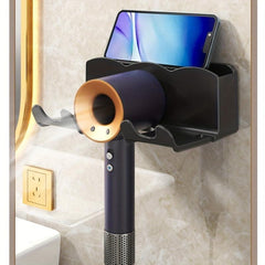 Wall Mounted Hair Dryer Rack with Toilet Rack & Storage Shelf