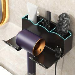 Wall Mounted Hair Dryer Rack with Toilet Rack & Storage Shelf
