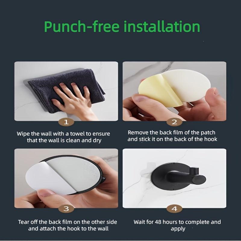5pcs Strong Adhesive Hooks for Bathroom Kitchen Organizing