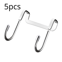 5pcs Stainless Steel S-shaped Hook Door Hanging Clothes Hook